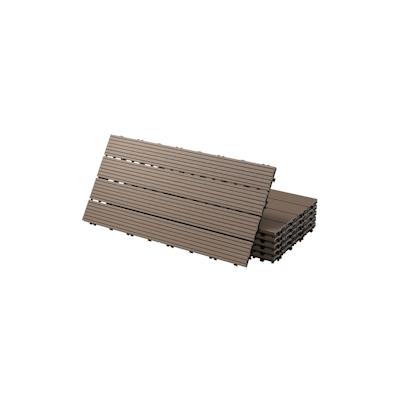 ECD Germany 24xWPC Terrassenfliesen Balkonfliese Klickfliese Fliesen 60x30cm Dunkelbraun 4m² Image