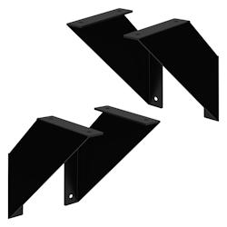 ML-Design 4 Stück Regalhalterung 20 cm, Schwarz, Metall, Dreieckige Regalhalterungen, Schwebende Regalwinkel, Wandmontage, 90° Wandhalterung Image