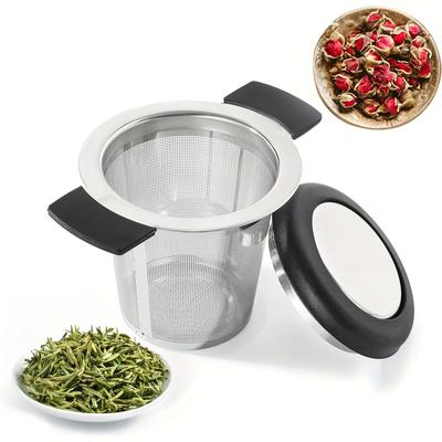 TEMU Steel Tea Strainer - Tea For , Camping, Dining - Dishwasher Safe, -, Hanging Cup