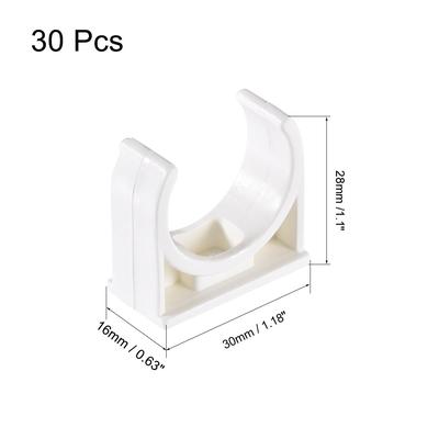 PVC Pipe Clamps Clips ,Fit for OD TV Trays Tubing Hose Hanger Support Pex Tubing,w Mounting Screws White 30Pcs