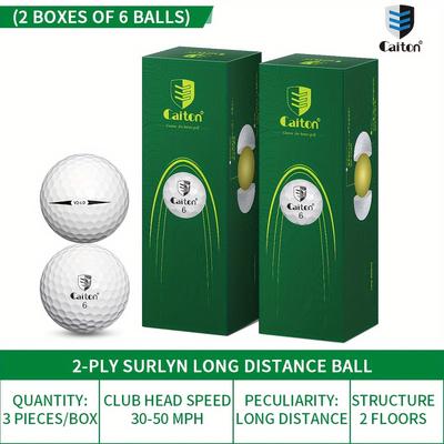 TEMU Professional Golf Balls From Caiton | Multi-layered Structure | Long Distance Flight | Low Rate | | 6/3pcs , Caiton Image