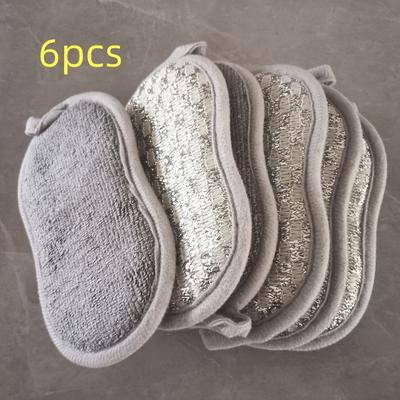 TEMU 6pcs Ultra-absorbent Microfiber Sponges - Heavy-duty, Reusable & Machine Washable For Kitchen, Home & Bathroom Cleaning - Grease, & Food Residue Removal Image