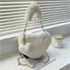 Faux Pelz Herz-förmigen Frauen Kleine Handtaschen Flauschigen Plüsch Damen Kette Schulter Tasche Mode Weibliche Pelzigen Täglichen Kupplung geldbörse