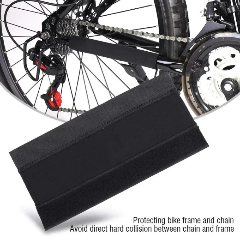2 pezzi di protezione per adesivo per catena da bicicletta nera, protezione per telaio da ciclismo, fodero orizzontale, protezione per la cura della bici, accessori per la copertura del cuscinetto