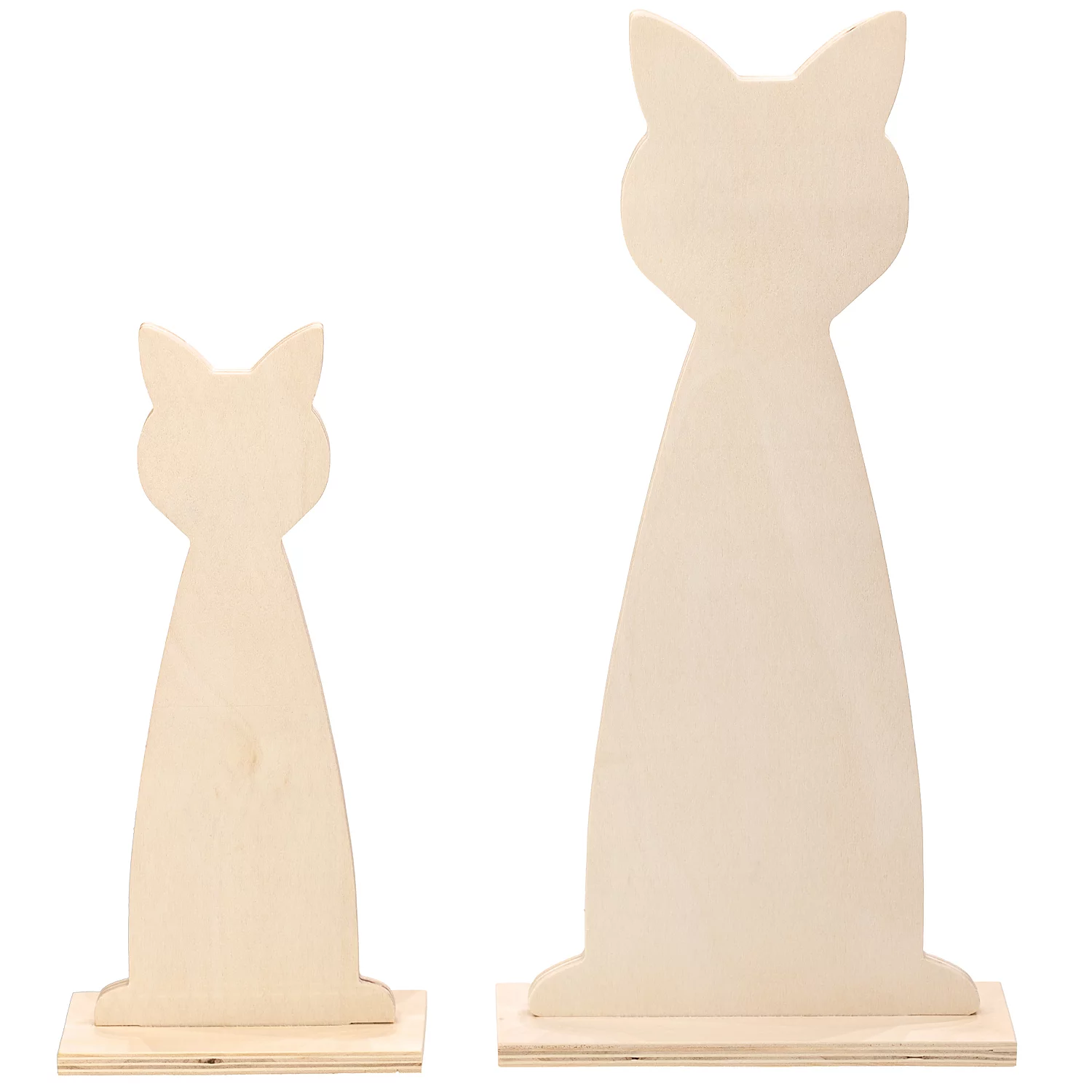 Katzen aus Holz, 25 und 35 cm, 2 Stück Image