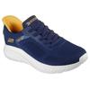 Slip-On Sneaker SKECHERS "BOBS SQUAD CHAOS-SOLID STEP", Herren, Gr. 49,5, blau (navy), Textil, sportlich, Schuhe, Schlupfschuh, Slipper, Sneaker zum Schlupfen, Topseller