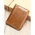 Per uomo A portafoglio Portafoglio porta carte di credito Pelle Cuoio Ufficio Casual / quotidiano Tasche multiple Massima capacità Blocco RFID Tinta unica Sfregamento del colore Marrone chiaro Nero