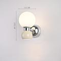 lampada da parete nordica globo bianco paralume in vetro applique da parete in metallo lampade da parete moderne luci da parete per interni per soggiorno camera da letto comodino illuminazione da bar