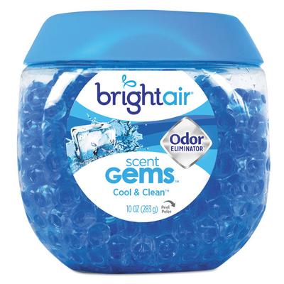 BRIGHT Air Scent Gems Odor Eliminator, Cool and Clean, Blue, 10 oz Jar, 6/Carton (BRI900228CT) Case of 6 BRIGHT Air® Air Fresheners & Odor Eliminators