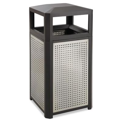 Safco Evos Series Steel Waste Container, 38 gal, Steel, Black (SAF9934BL) Each Safco® Indoor Waste Receptacles