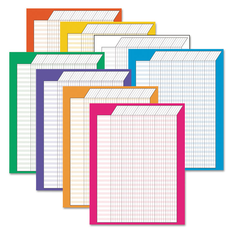 TREND Jumbo Vertical Incentive Chart Pack, 22 x 28, Vertical Orientation, Assorted Colors with Assorted Borders, 8/Pack (TEPT73901) Pack of 8 TREND®