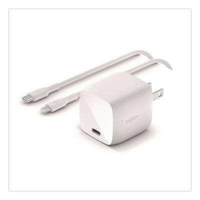 Belkin BOOST CHARGE USB-C PD 3.0 PPS Wall Charger + USB-C to USB-C Cable, White (BLKWCA005DQ1MWH) Each Belkin® Adapters/Chargers