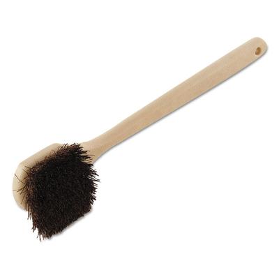 Boardwalk Utility Brush, Brown Palmyra Fiber Bristles, 5.5" Brush, 14.5" Tan Plastic Handle (BWK4120) Each Boardwalk® Brushes
