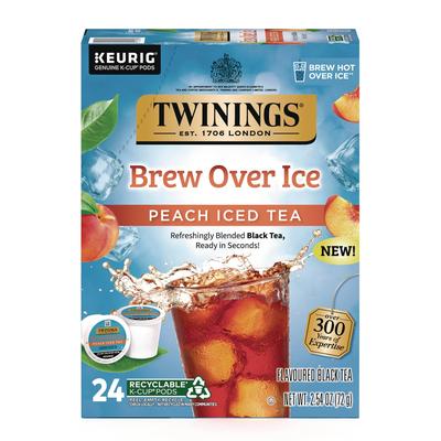 TWININGS Brew Over Ice K-Cups, Peach, 24/Box (TWGTNA23196) Box of 24 TWININGS® Tea