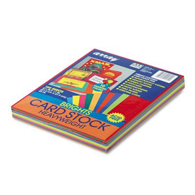Pacon Array Card Stock, 65 lb Cover Weight, 8.5 x 11, Assorted Bright Colors, 100/Pack (PAC101169) Each Pacon® Art & Design Paper