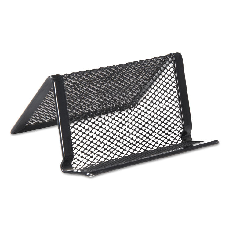 Universal Mesh Metal Business Card Holder, Holds 50 2.25 x 4 Cards, 3.78 x 3.38 x 2.13, Black (UNV20005) Each Universal® Card Holders