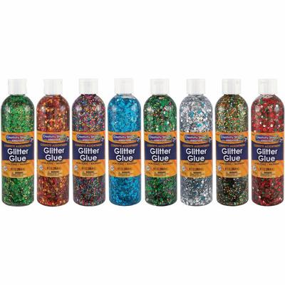 Creativity Street Glitter Glue Chip Class Pack, Assorted Colors, 8 oz Bottles, 8/Pack (PAC8562) Each Chenille Kraft Company Craft Glue