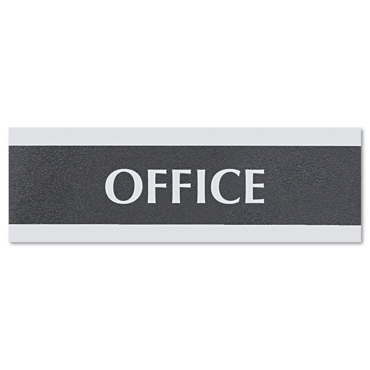 Headline Sign Century Series Office Sign, OFFICE, 9 x 3, Black/Silver (USS4762) Each Headline® Sign Signs & Sign Holders