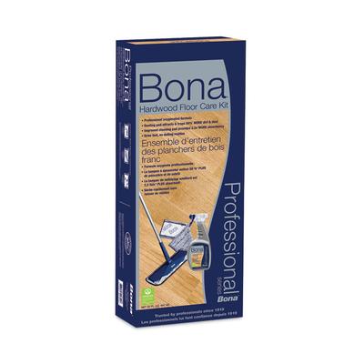 Bona Hardwood Floor Care Kit, 15" Wide Microfiber Head, 52" Blue Steel Handle (BNAWM710013398) Each Bona® Mops