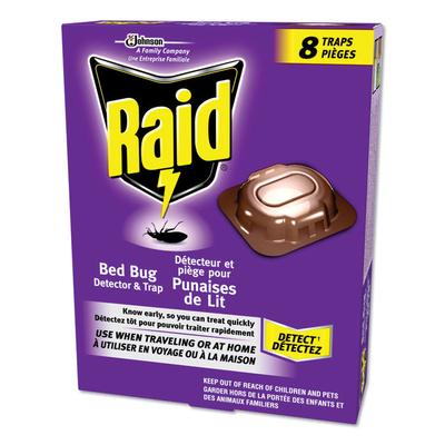 Raid Bed Bug Detector and Trap, 0.19 lb Trap, 8 Traps/Box, 6/Carton (SJN674798) Case of 6 Raid® Insecticides