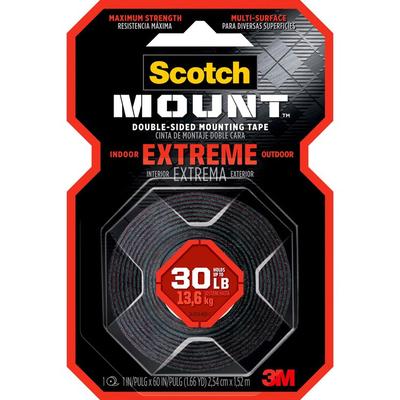 Scotch-Mount Extreme Mounting Tape, Holds Up to 30 lbs, 1 x 60, Black (MMM414H) Each Scotch® Mounting Tape & Putty