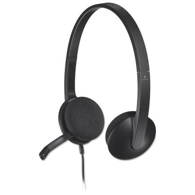 Logitech H340 Binaural Over The Head Corded Headset, Black (LOG981000507) Each Logitech® Headsets