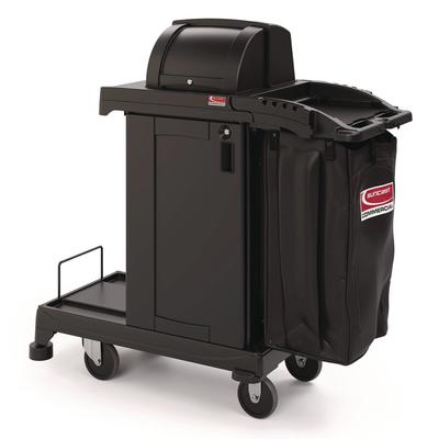 Suncast Commercial High Security Housekeeping Cart, Plastic, 1 Shelf, 3 Bins, 23.19 x 53.23 x 53.02, Black (SUACCH255A) Each Suncast Commercial® Carts