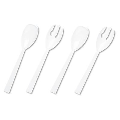 Tablemate Table Set Plastic Serving Forks and Spoons, White, 24 Forks, 24 Spoons per Pack (TBLW95PK4) Box of 12 Tablemate® Cooking & Serving Utensils