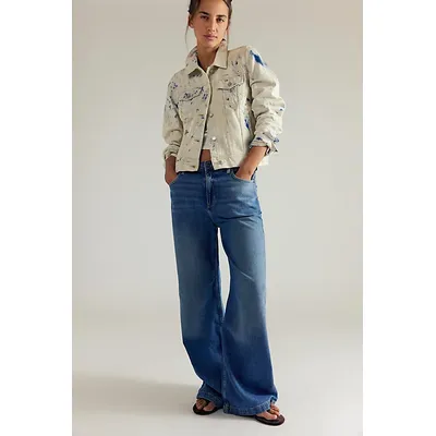 We The Free Stride Straight 'n Wide Jeans at Free People in Walk Away, Size: 29 S