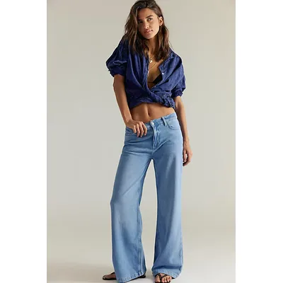 We The Free Stride Straight 'n Wide Jeans at Free People in Starship, Size: 25 S