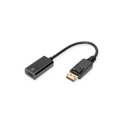 DIGITUS DP Adapterkabel, DP - HDMI Typ A St/Bu, 0.2m, lock,