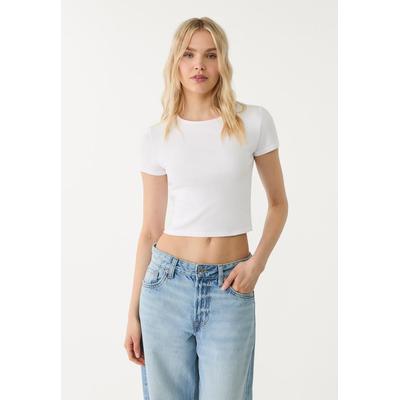 Stradivarius Short sleeve cropped T-shirt White XS