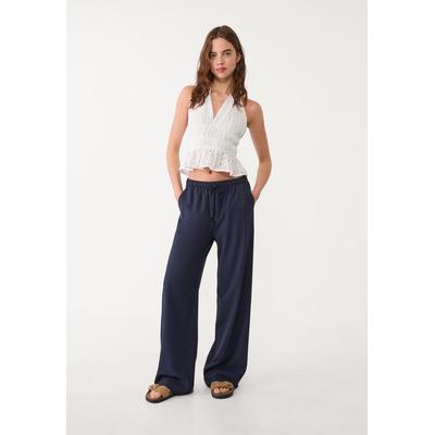 Stradivarius Long flowing smart trousers Dark blue S