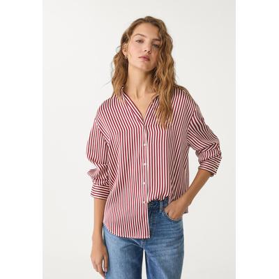 Stradivarius Satin collared shirt Burgundy XL