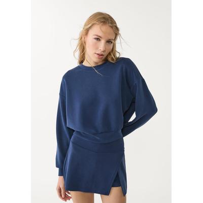Stradivarius Soft-touch modal sweatshirt Navy blue XL