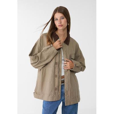 Stradivarius Contrast multi-pocket jacket Khaki M