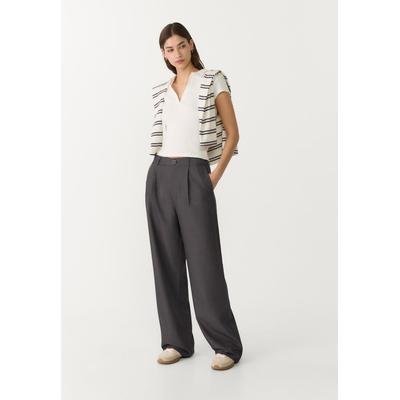 Stradivarius Smart straight-leg trousers Grey melange 8