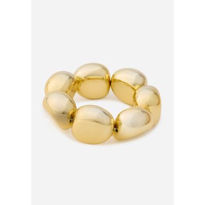 Plus Size Women's Abstract Metal Stretch Bracelet by ELOQUII in Gold (Size NO SIZE)