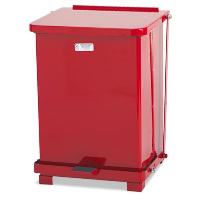 Rubbermaid FGST7EPLRD Defenders Heavy-Duty Steel Step Can, 4 gal, Steel, Red RCPST7EPLRED