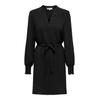 Minikleid ONLY "ONLMETTE LIFE V-NECK SMOCK DRESS WVN", Damen, Gr. M (38), N-Gr, schwarz, Web, Obermaterial: 100% Polyester, unifarben, modisch, regular fit, V-Ausschnitt, Langarm gesmokt, Kleider