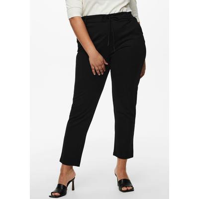 Jogger Pants ONLY CARMAKOMA "CARGOLDTRASH LIFE CLASSIC PANT NOOS", Damen, Gr. 42, Länge 34, schwarz, Milano Rib, Obermaterial: 63% Viskose, 32% Nylon, 5% Elasthan, unifarben, casual, gerade, unten schmal lang, Hosen Image