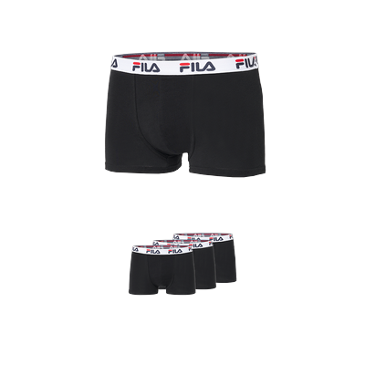 Boxershorts FILA "JUNIOR BOY BOXER SHORTS", Kinder, Gr. 134/140, schwarz, Single Jersey, Obermaterial: 95% Baumwolle, 5% Elasthan, unifarben, körpernah, Unterhosen, für KIDS Image