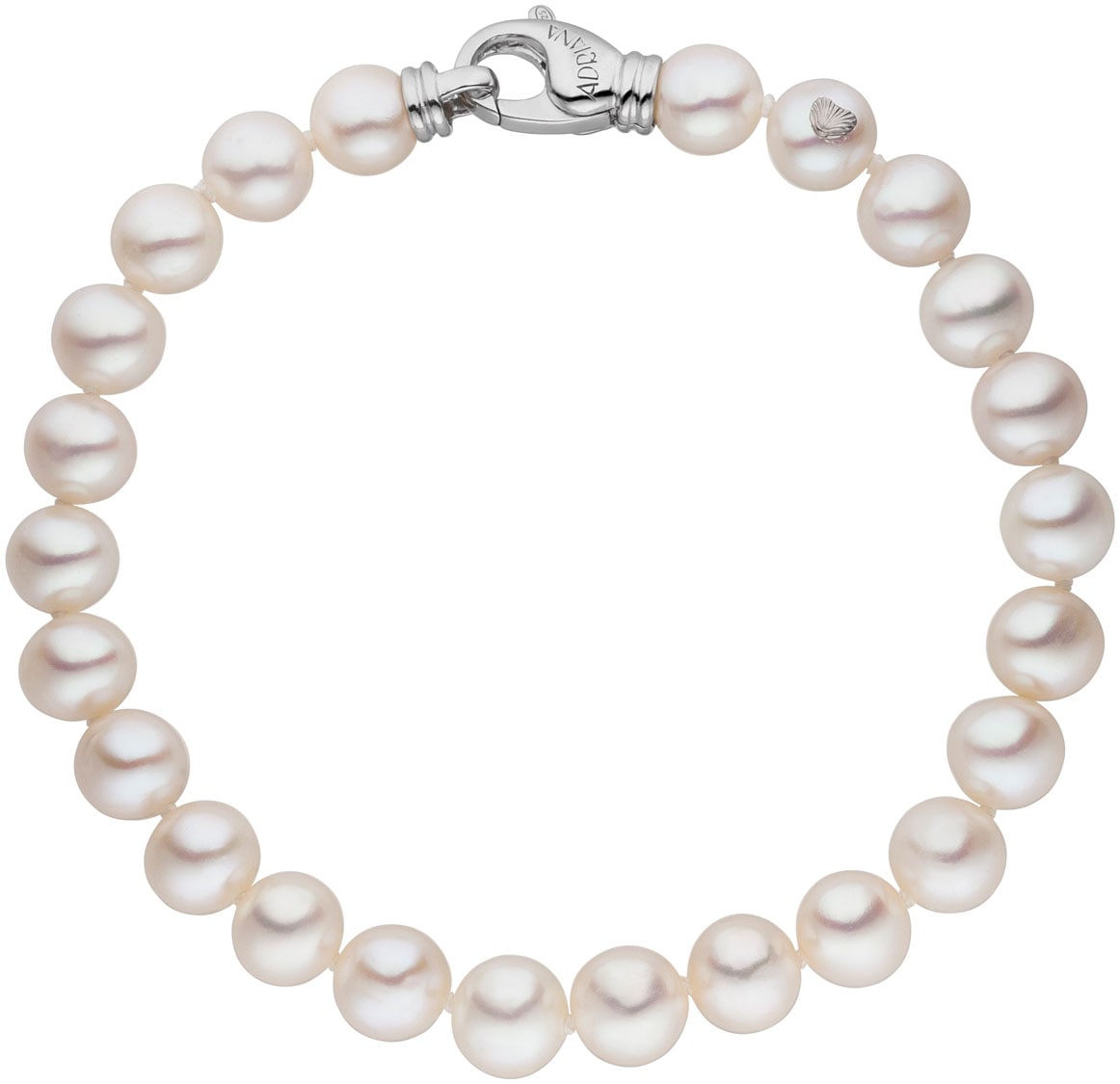 Perlenarmband ADRIANA "Schmuck Geschenk Silber 925 Armband Armkette La Maddalena" Gr. 6, bunt (silberfarben, weiß), Armbänder, Damen, 6, Perlen Seide Silber 925 (Sterlingsilber), Perlen, Seide, Silber 925 (Sterlingsilber), Perlenarmband, Made in...