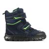 Winterstiefel RICHTER "Snow WMS: Mittel", Kinder, Gr. 30, bunt (dunkelblau, grün), Textil, Velourslederimitat, kontrastfarbene Details, casual, Schuhe, Klettstiefel, Snowboots mit wasserdichter Sympatex-Membrane