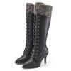 Stiefel LASCANA "Stiefelette, Langer Stiefel", Damen, Gr. 38, schwarz, Obermaterial: 100% Lederimitat. Futter: 100% Lederimitat. Decksohle: 100% Lederimitat. Laufsohle: 100% Synthetik, unifarben mit Farbeinsatz, casual, Schuhe, mit spitz zulaufender...