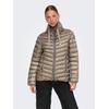 Steppjacke ONLY "ONLVEGA QUILTED LIFE JACKET CC OTW", Damen, Gr. L (40), braun (fungi), Web, Steppware, Obermaterial: 55% Polyester, 45% Nylon, unifarben, modisch, regular fit, Langarm, Jacken