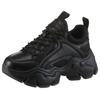 Sneaker BUFFALO "BINARY", Damen, Gr. 41, schwarz, Textil, Lederimitat, sportlich, Schuhe, in monochromer Optik, Freizeitschuh, Halbschuh, Schnürschuh