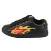 Sneaker BUFFALO "LIBERTY", Herren, Gr. 44, schwarz (schwarz, flamme), Lederimitat, sportlich, Schuhe, Freizeitschuh, Halbschuh, Schnürschuh mit Flammen-Motiv