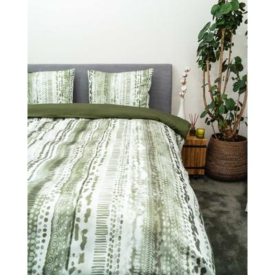 Bettwäsche KAYORI "Shima", grün, B/L: 135cm x 200cm, , Mako-Satin, B/L: 80cm x 80cm, Mako-Satin, Obermaterial: 100% Baumwolle, Bettwäsche, Hergestellt aus GOTS-zertifizierter Bio-Baumwolle Image