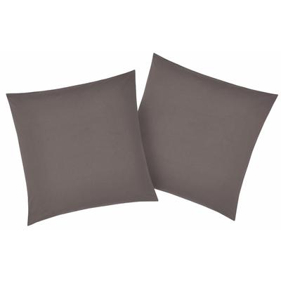 Kissenbezüge HOME AFFAIRE "Luisa", grau (anthrazit), B:80cm L:80cm, Renforcu00e9, Obermaterial: 100% Baumwolle, Kissenbezüge, aus 100% Baumwolle, mit Reißverschluss, atmungsaktiv, uni Image